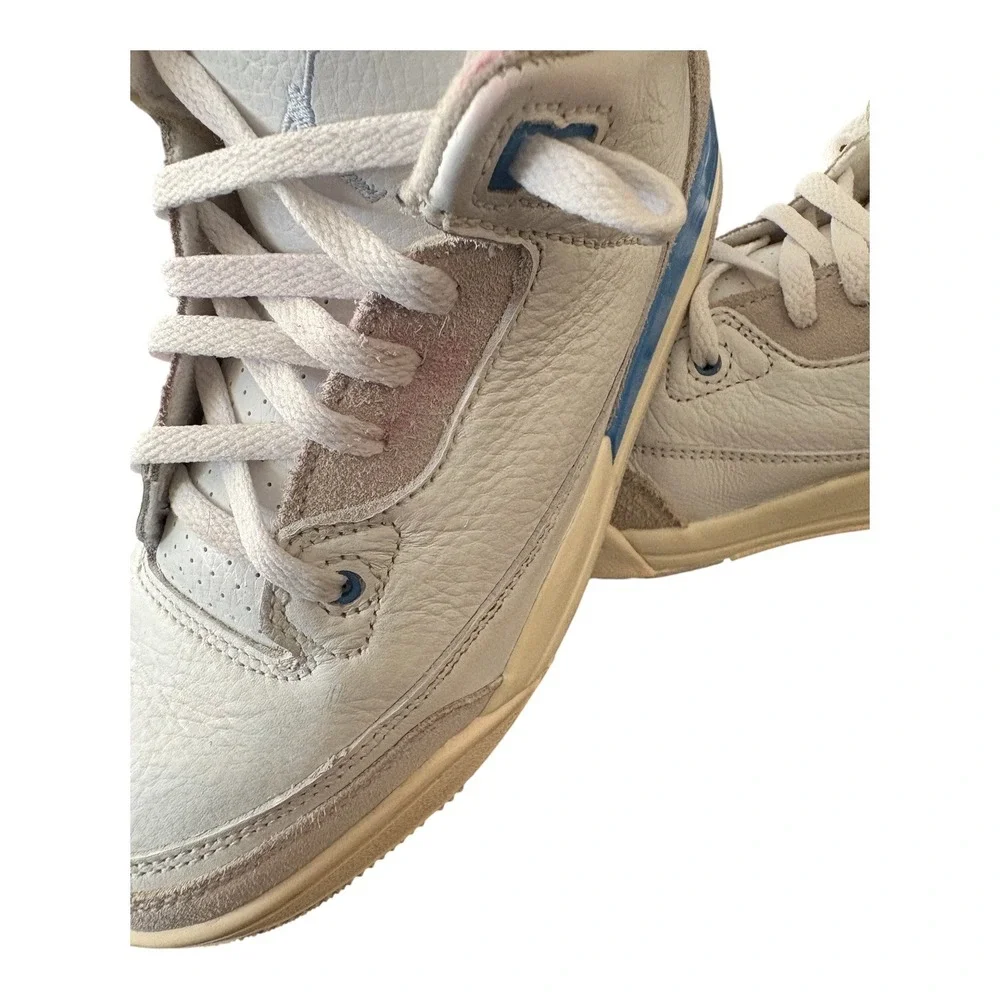 Jordan 3 Retro Midnight Navy White Blue Suede Sneakers‎ DM0966-101 Kids Size 2Y